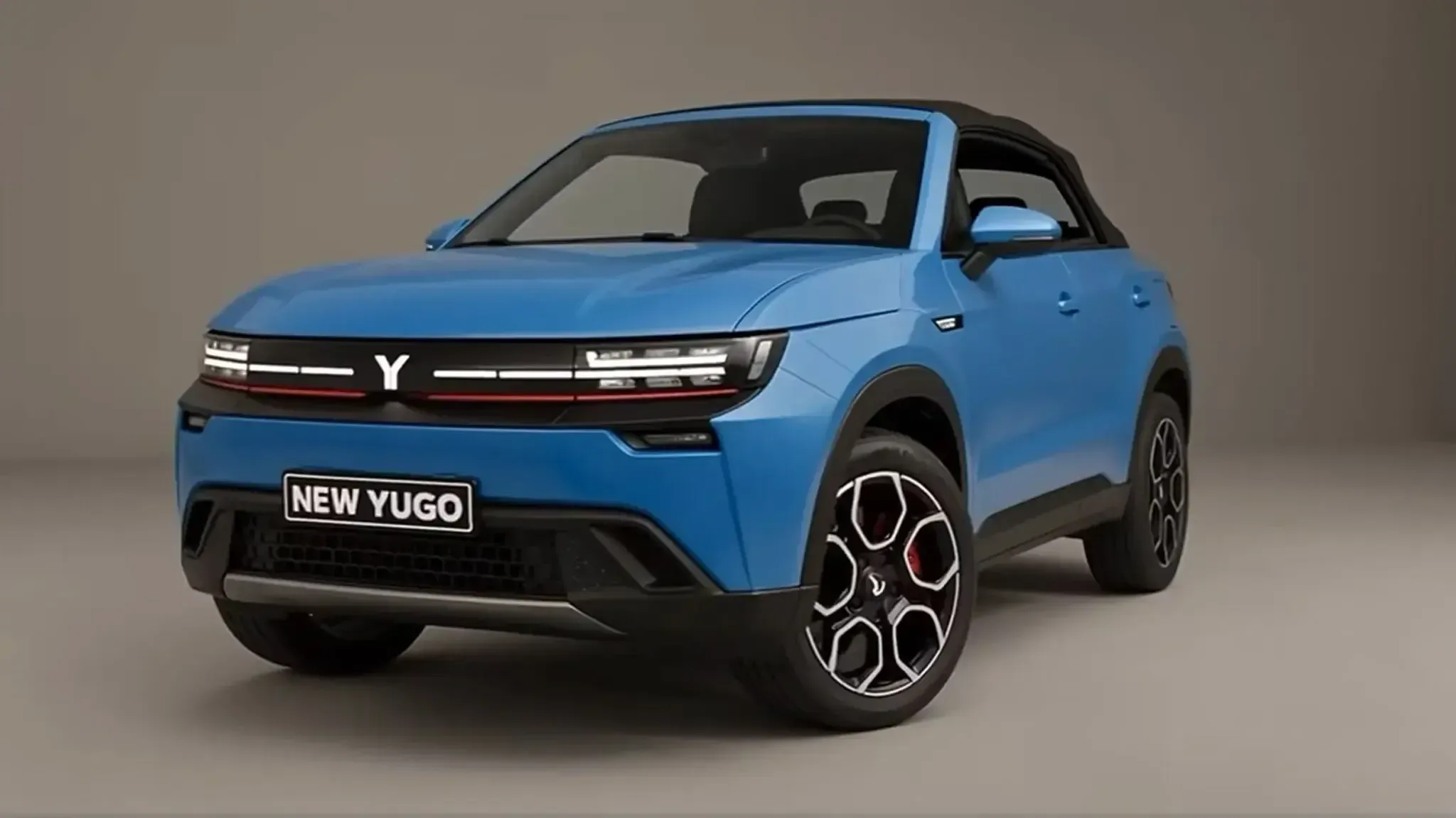 Возрожденный сербский автобренд Yugo показал AI-концепт четырехдверного кабриолета
